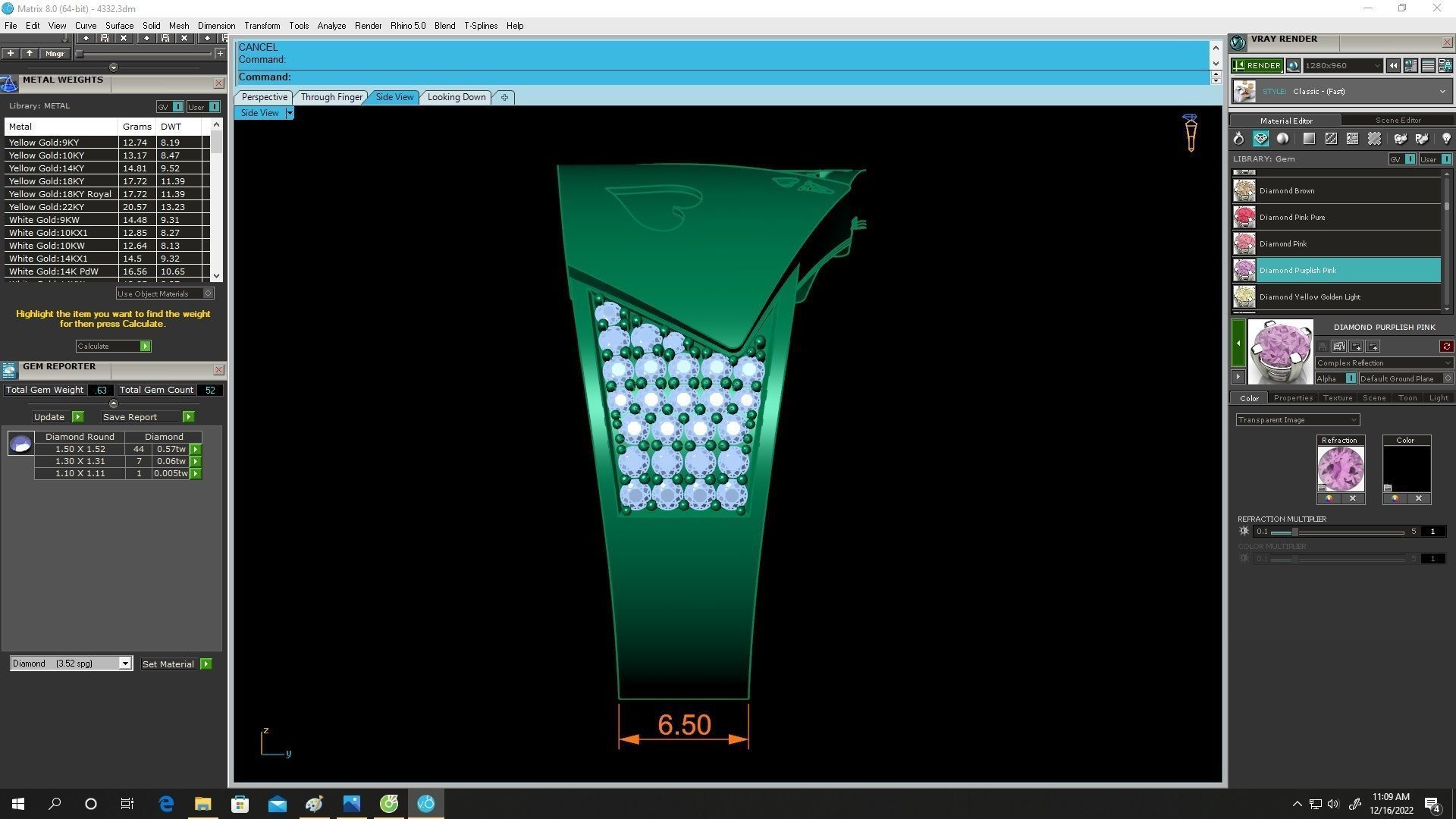 luxury diamond playing card 10 J Q K unisex ring 4332 3D print model_7