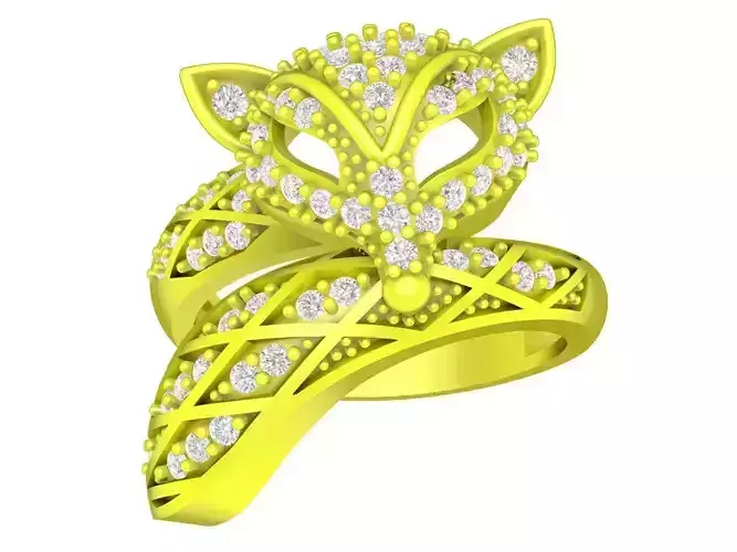 luxury diamond fox ring 4333
