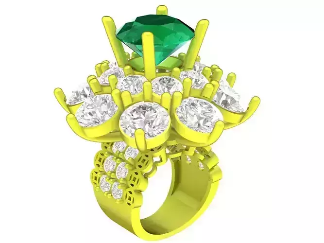 vietnamese diamond and money art lady ring 4334