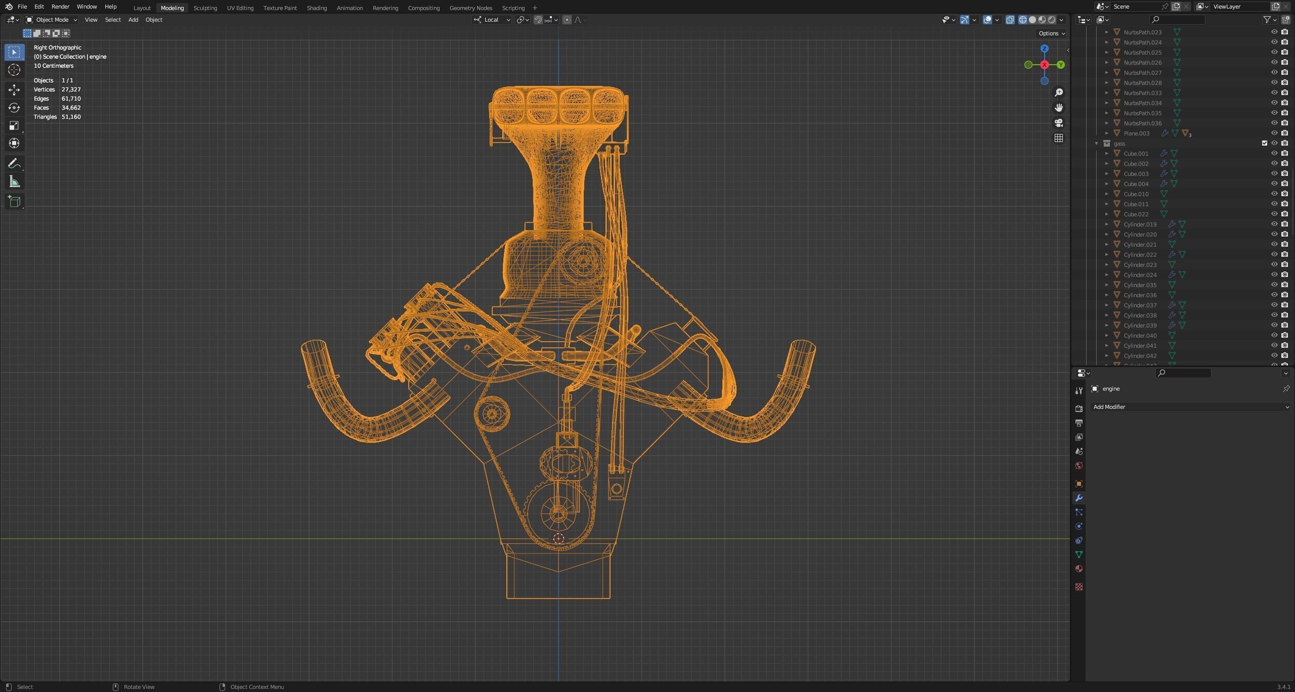 Top Fuel dragster V8 engine Low-poly 3D model_2