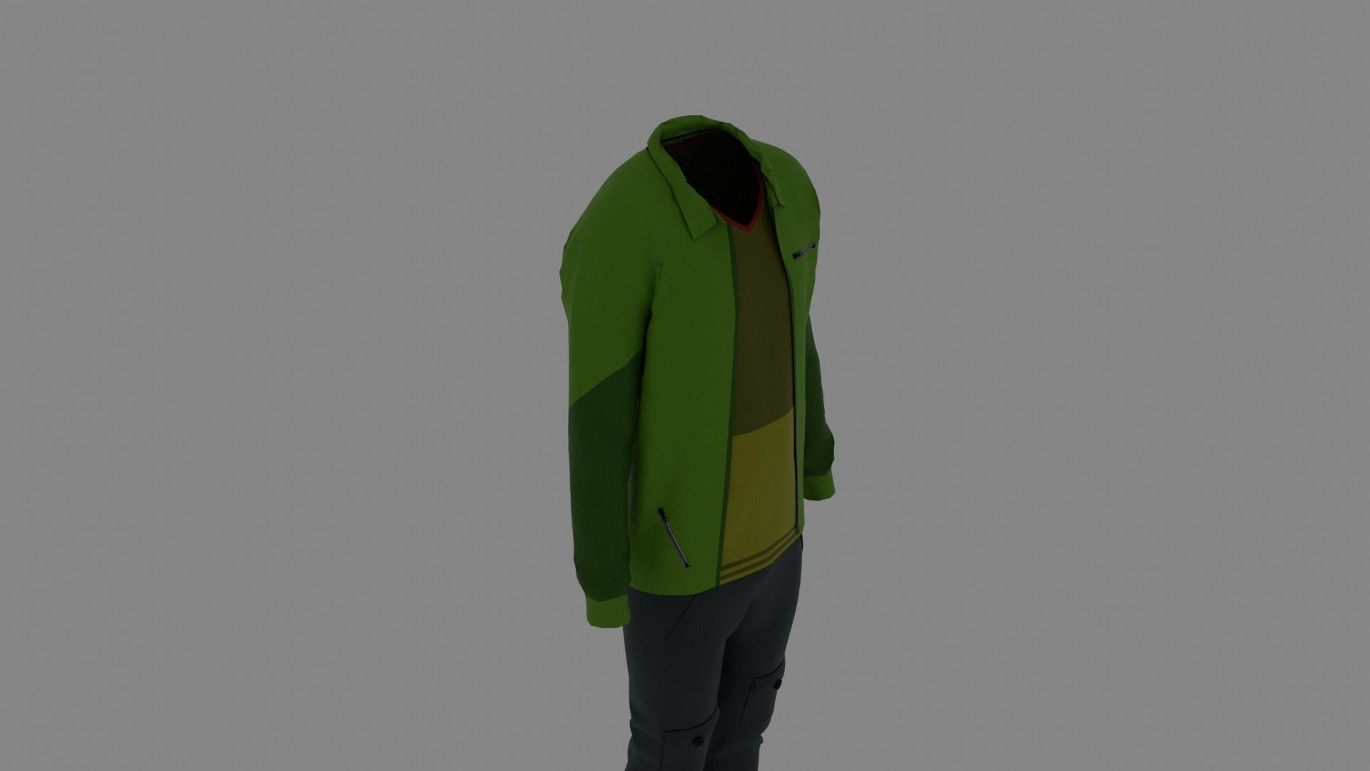 Man Clothes Low-poly 3D model_5