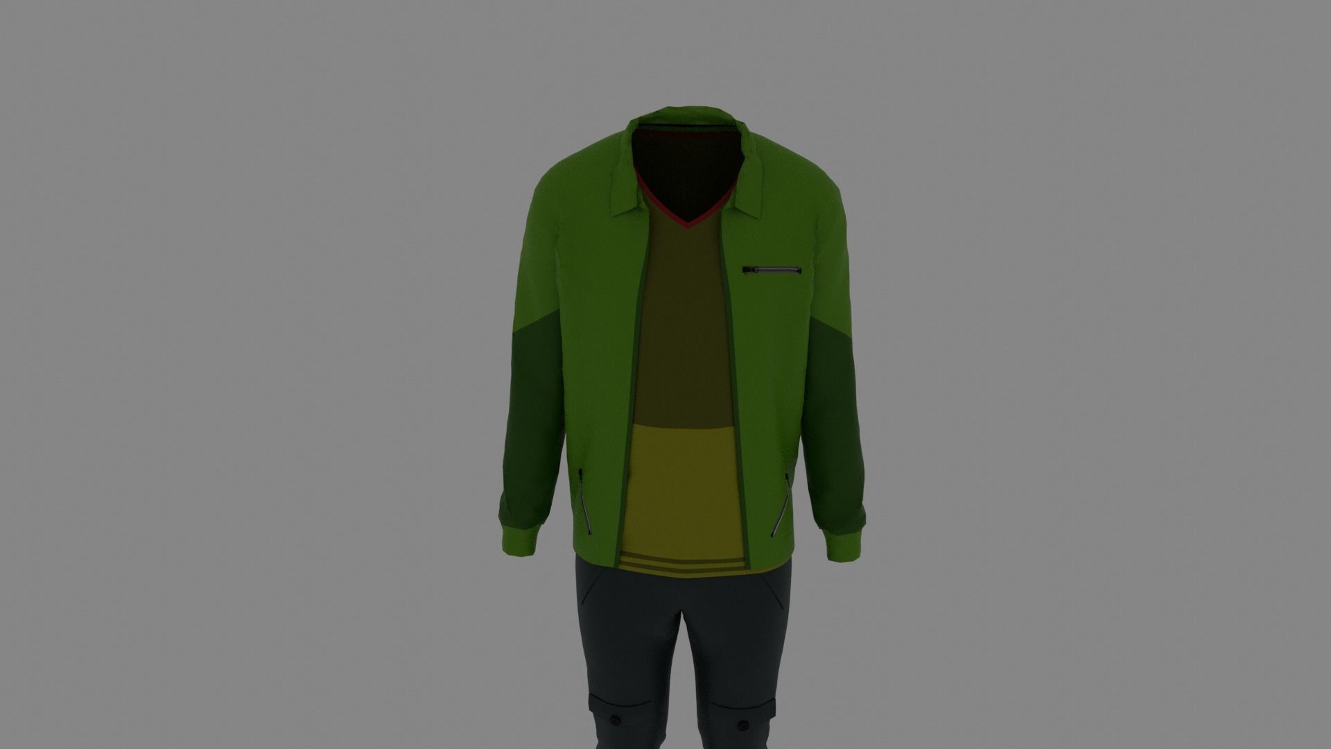 Man Clothes Low-poly 3D model_3