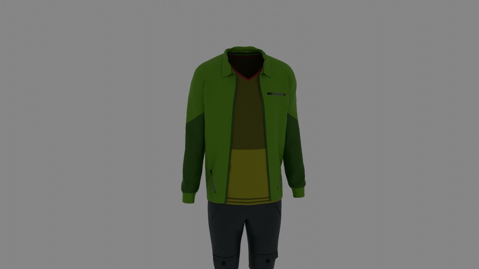 Man Clothes Low-poly 3D model_6