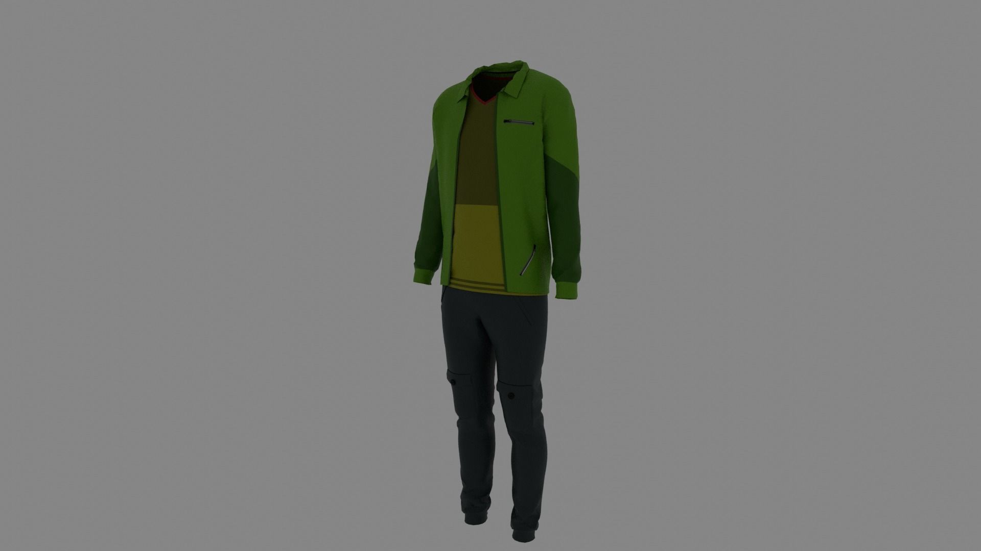 Man Clothes Low-poly 3D model_1