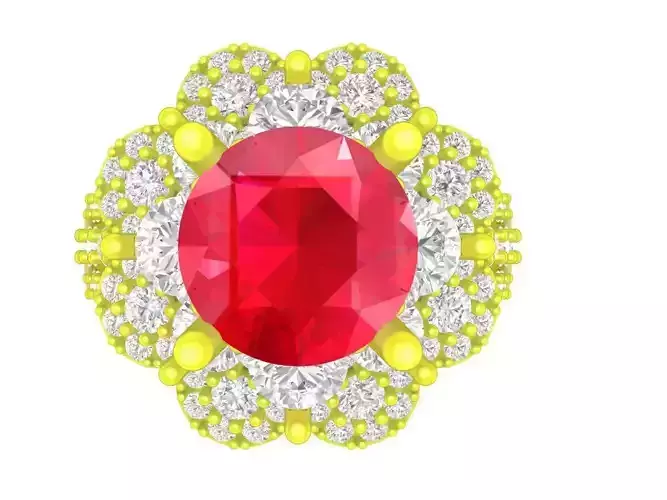 luxury asian diamond flower lady ring 4336