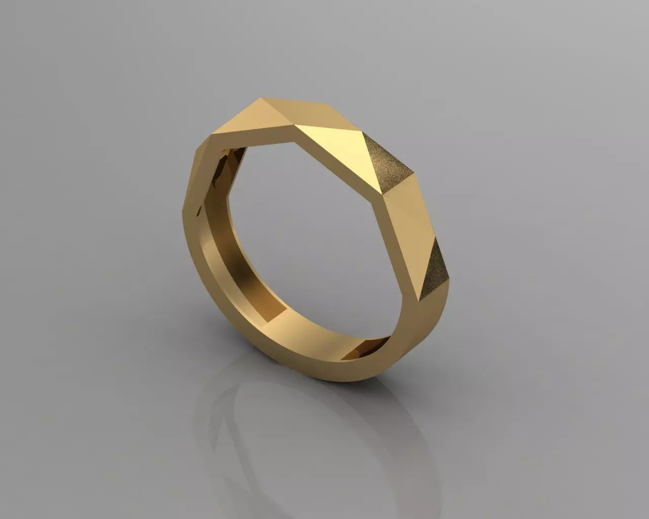 facet ring 3D print model_0