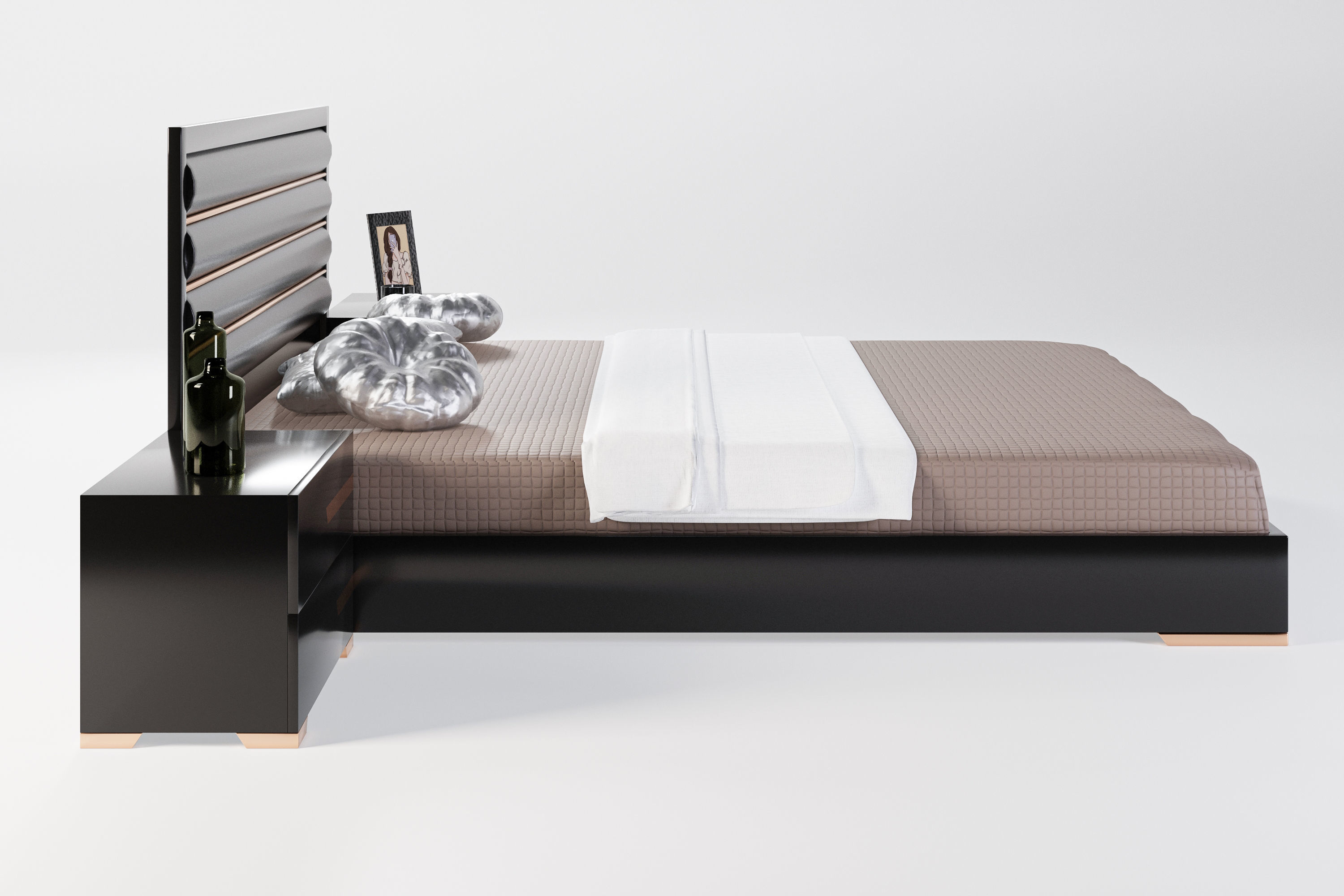 Modern Bed 3D model_2