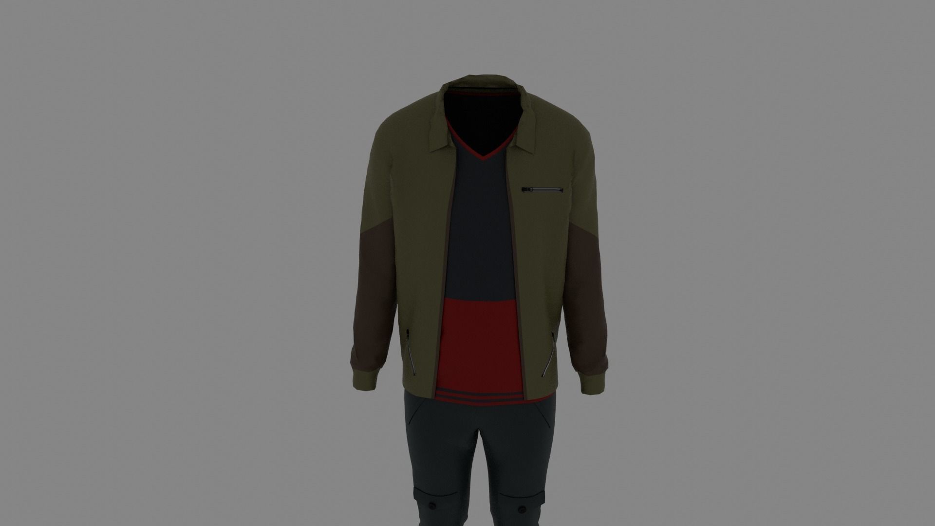 Man Clothes Low-poly 3D model_3