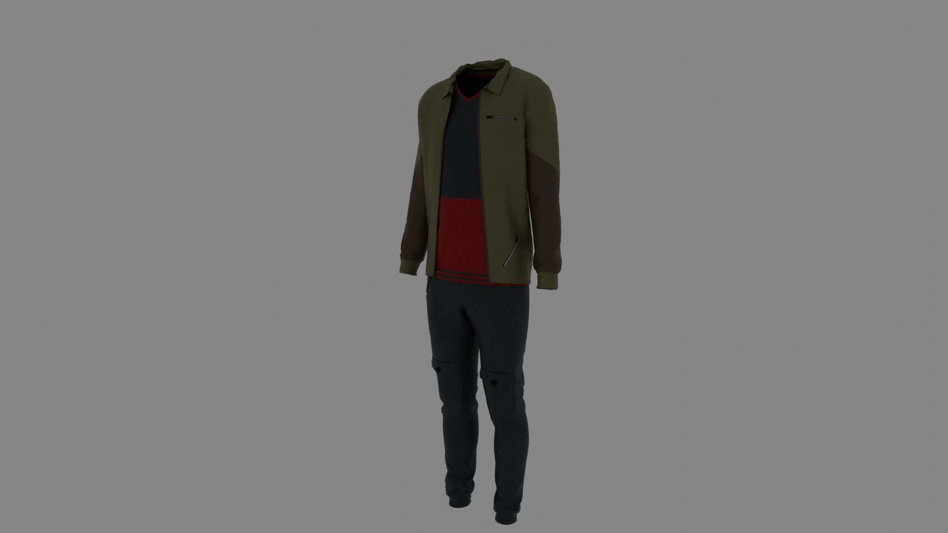 Man Clothes Low-poly 3D model_1