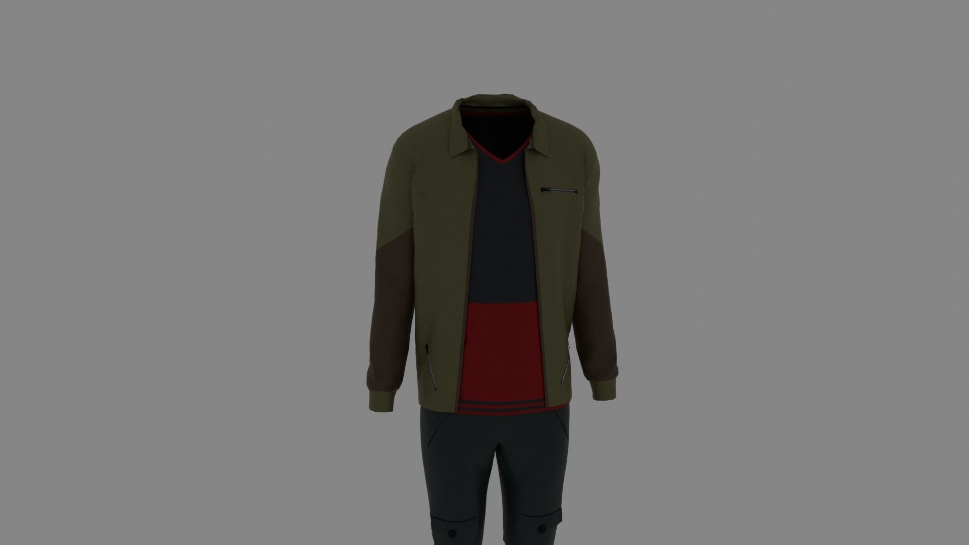 Man Clothes Low-poly 3D model_6