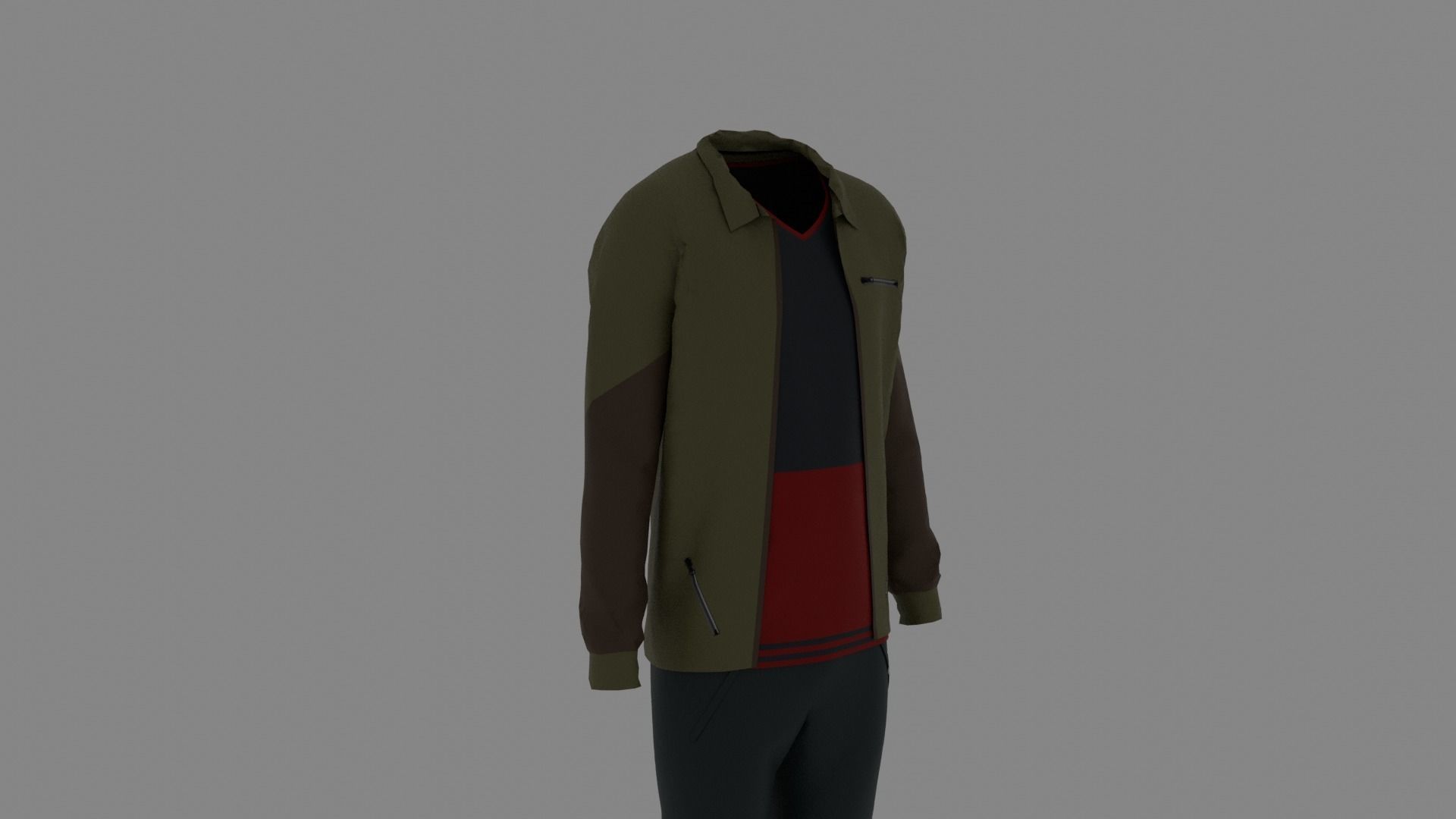 Man Clothes Low-poly 3D model_2