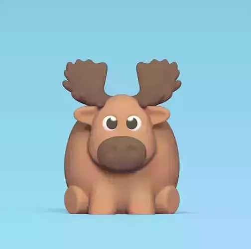 Round Moose 3D print model