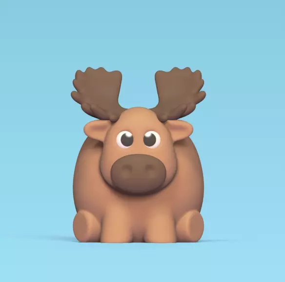 Round Moose 3D print model_0