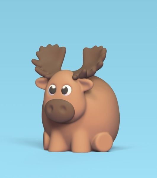 Round Moose 3D print model_1