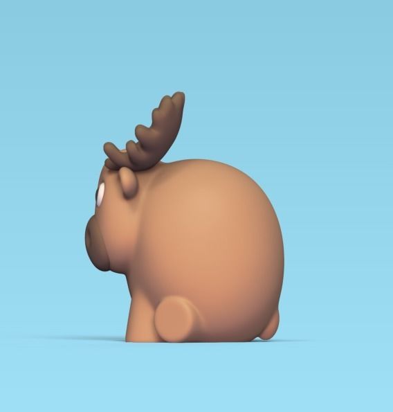 Round Moose 3D print model_2