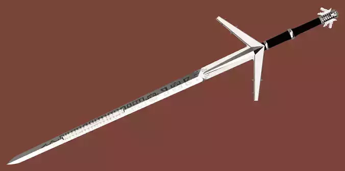 The Witcher 3 Wild Hunt - Aerondight silver sword 3D print model