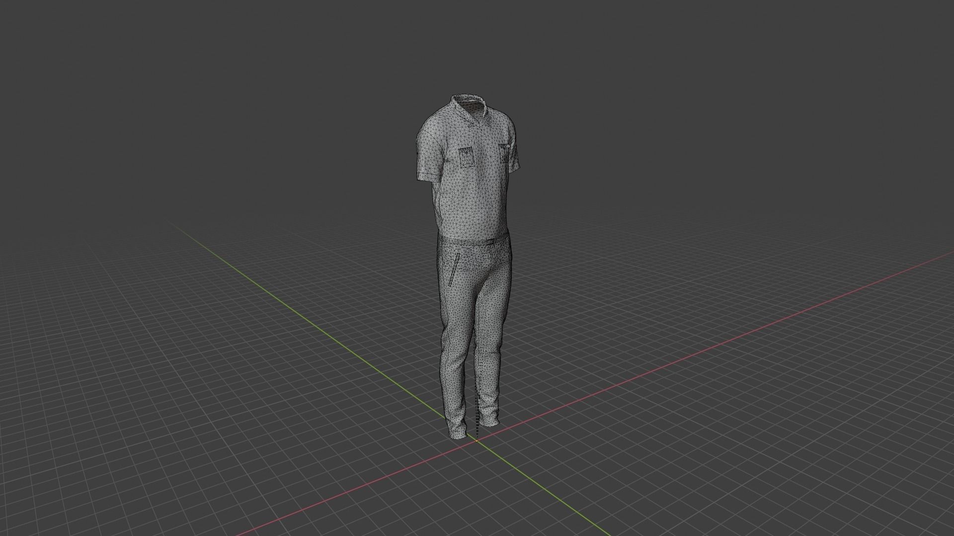 Man Clothes Low-poly 3D model_7