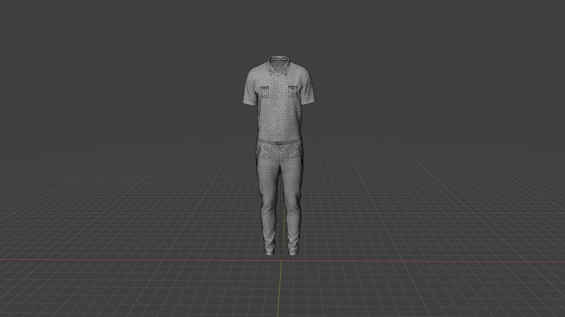 Man Clothes Low-poly 3D model_8