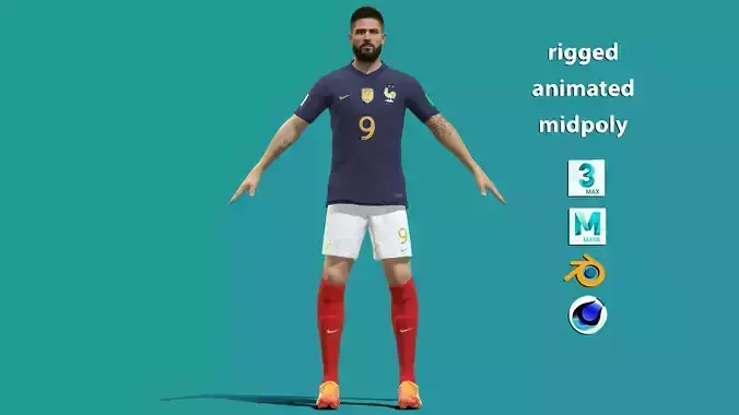 Olivier Giroud France Worldcup 2022 3D model