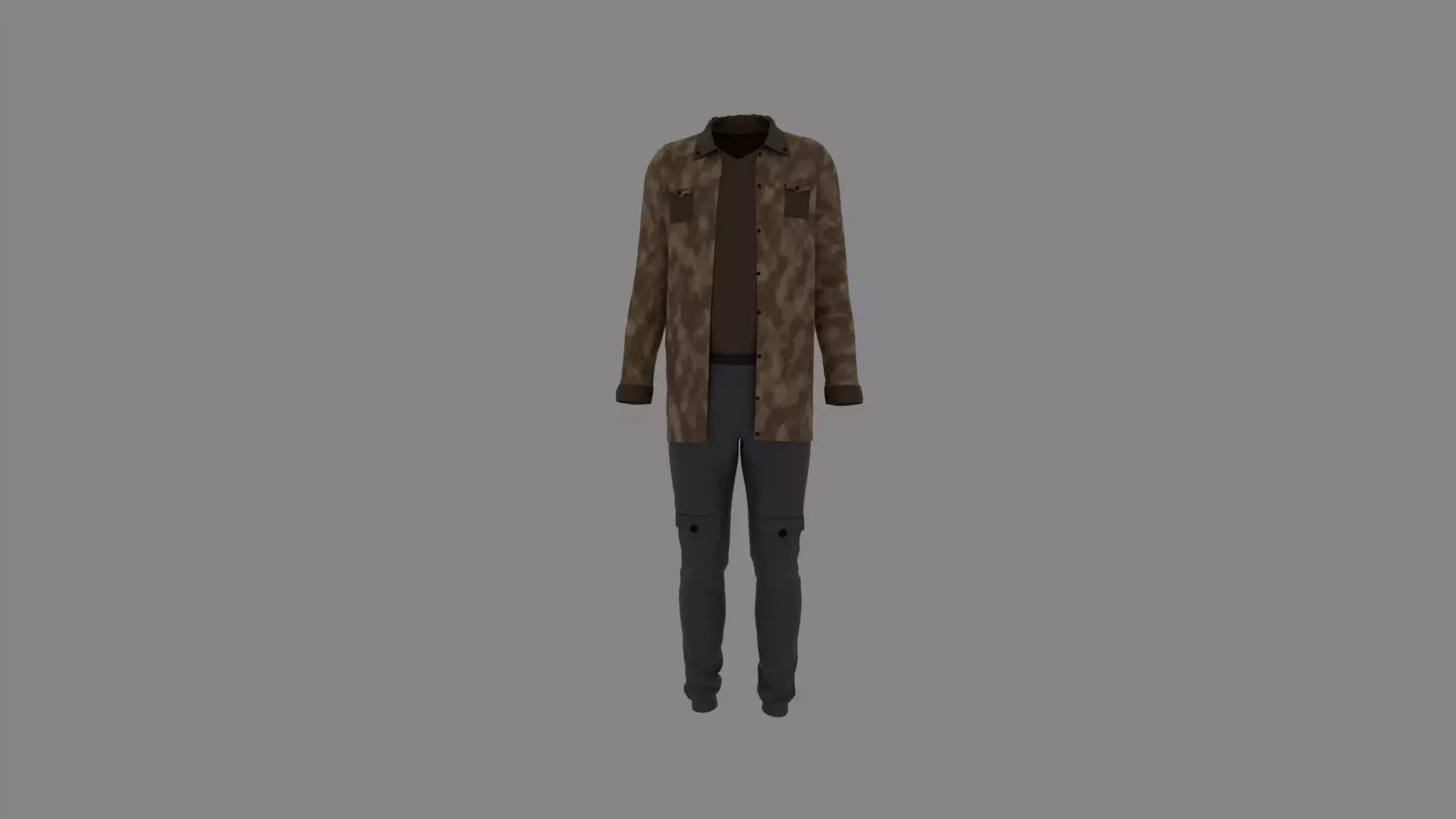 Man Clothes Low-poly 3D model_0