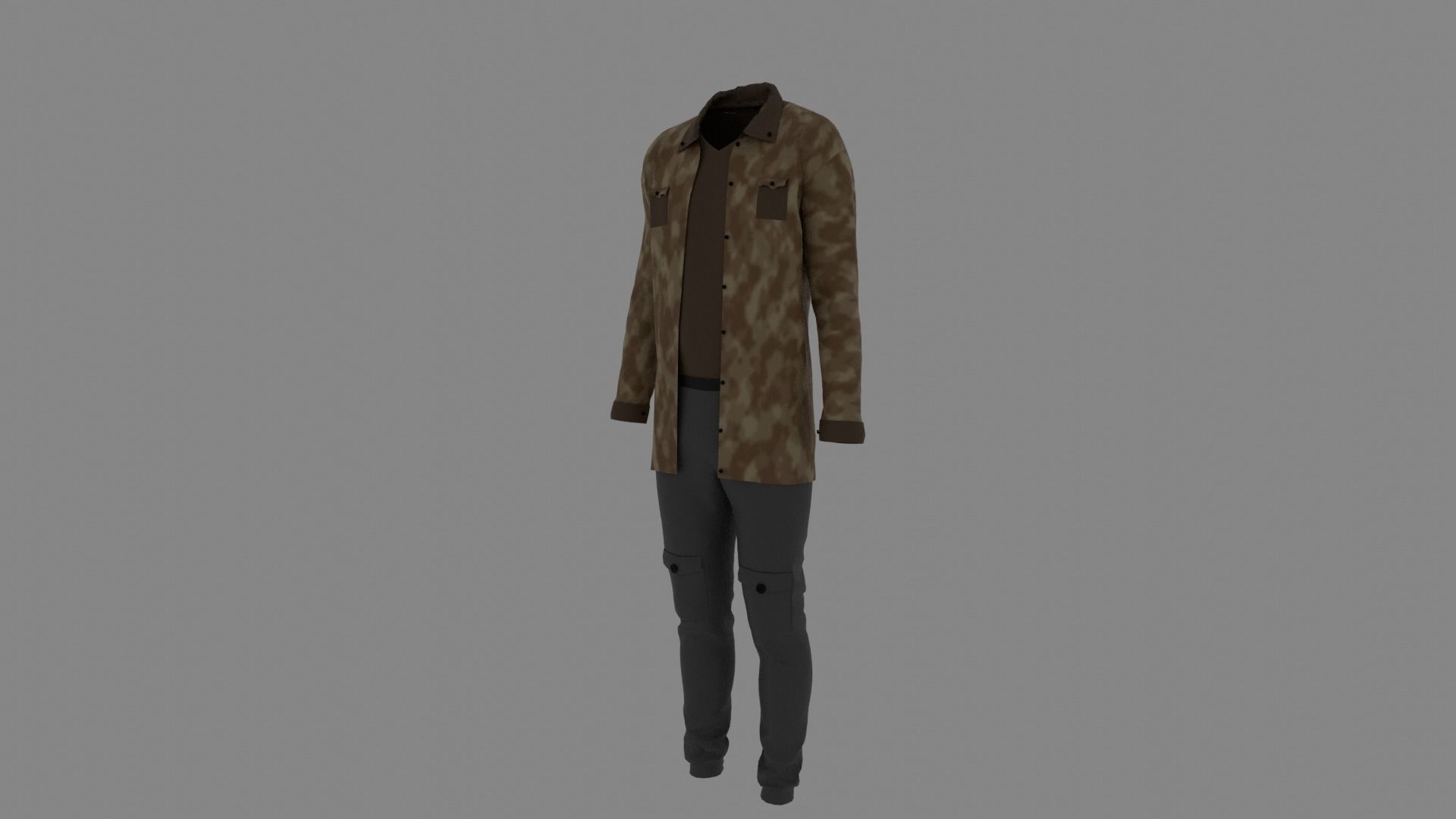Man Clothes Low-poly 3D model_1