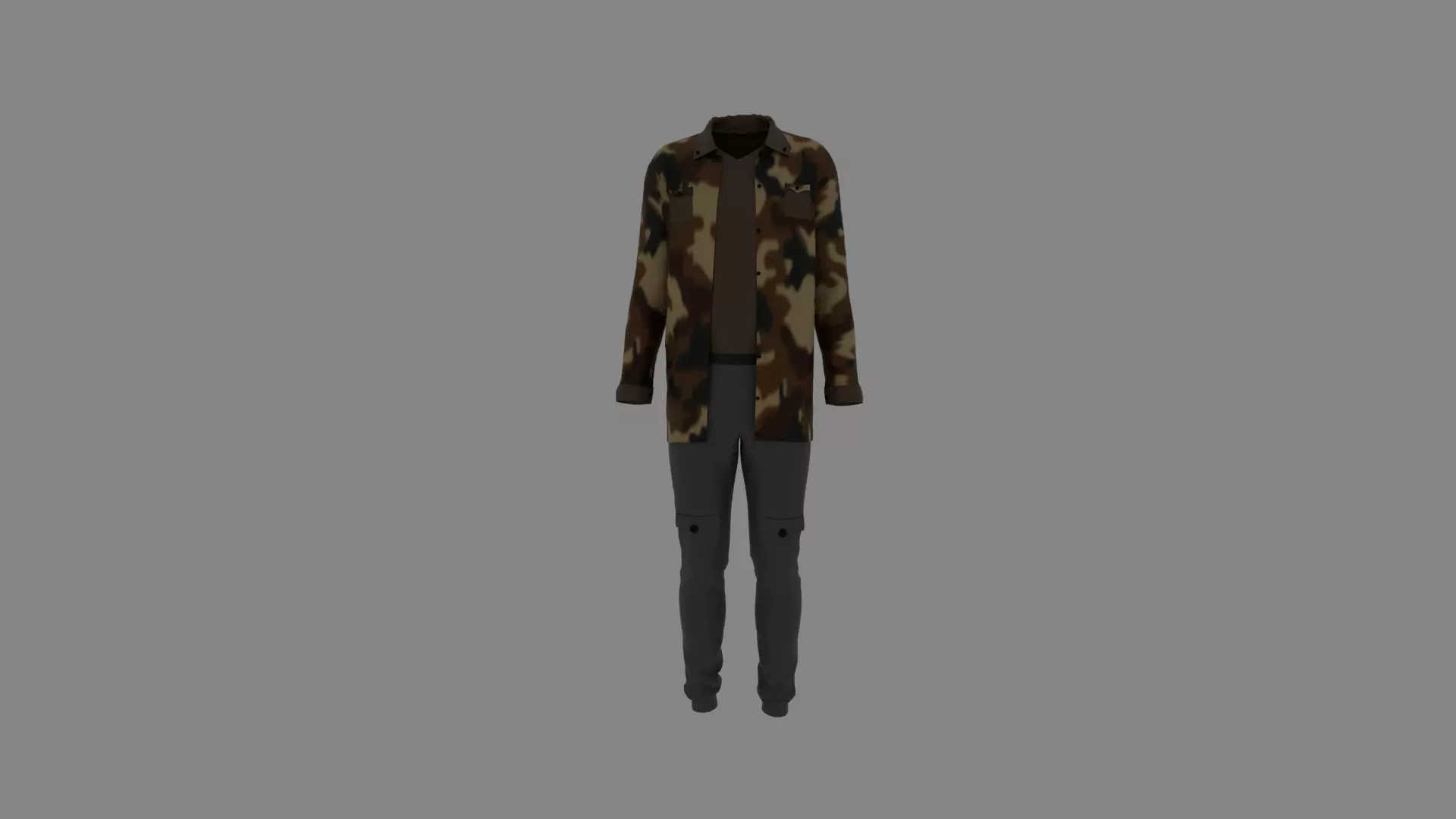 Man Clothes Low-poly 3D model_0