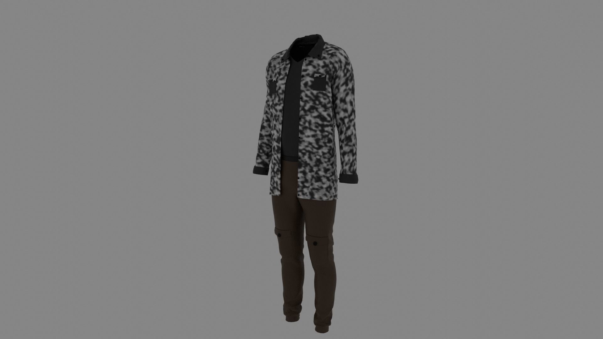 Man Clothes Low-poly 3D model_1
