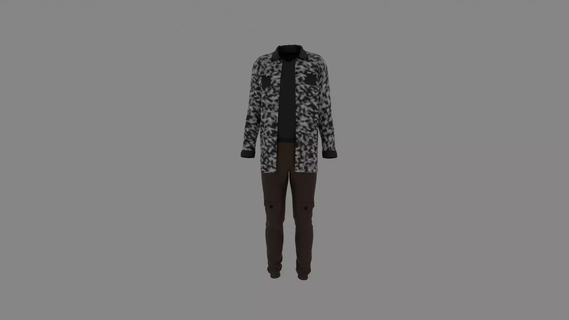 Man Clothes Low-poly 3D model_0