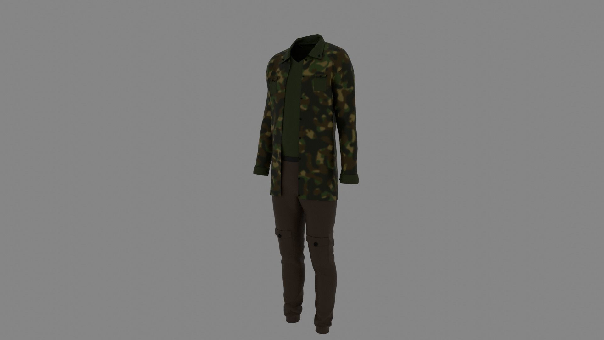 Man Clothes Low-poly 3D model_1