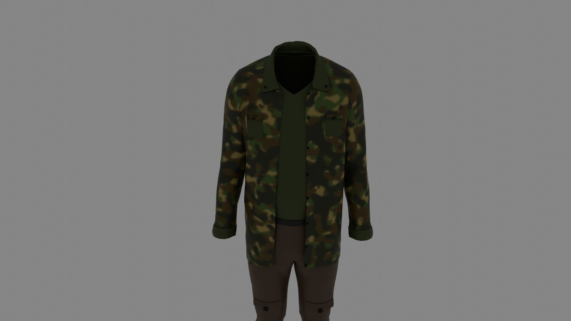 Man Clothes Low-poly 3D model_3