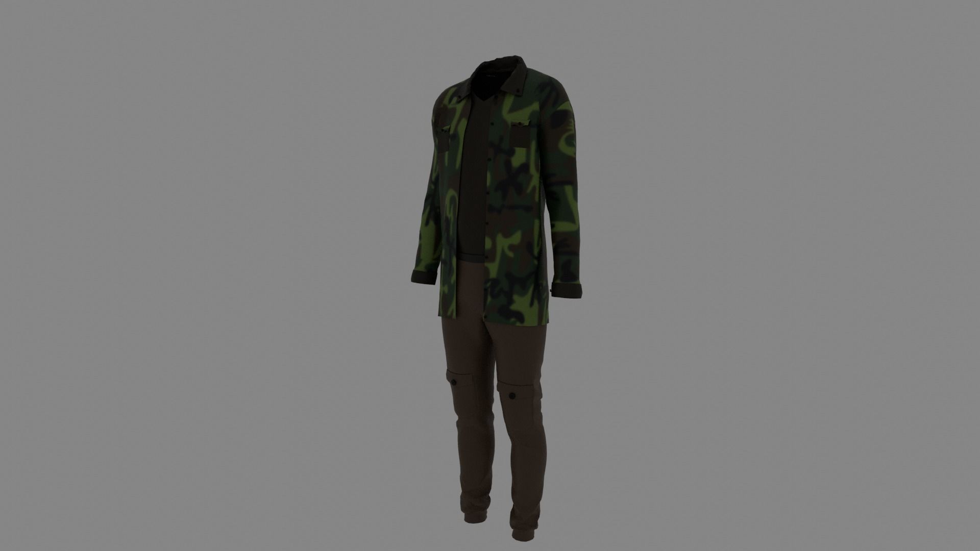 Man Clothes Low-poly 3D model_1