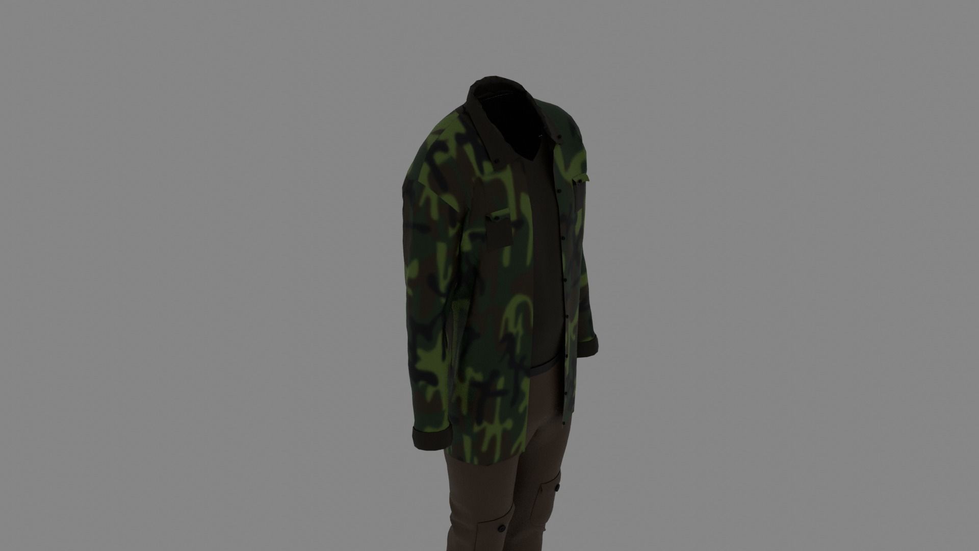 Man Clothes Low-poly 3D model_5