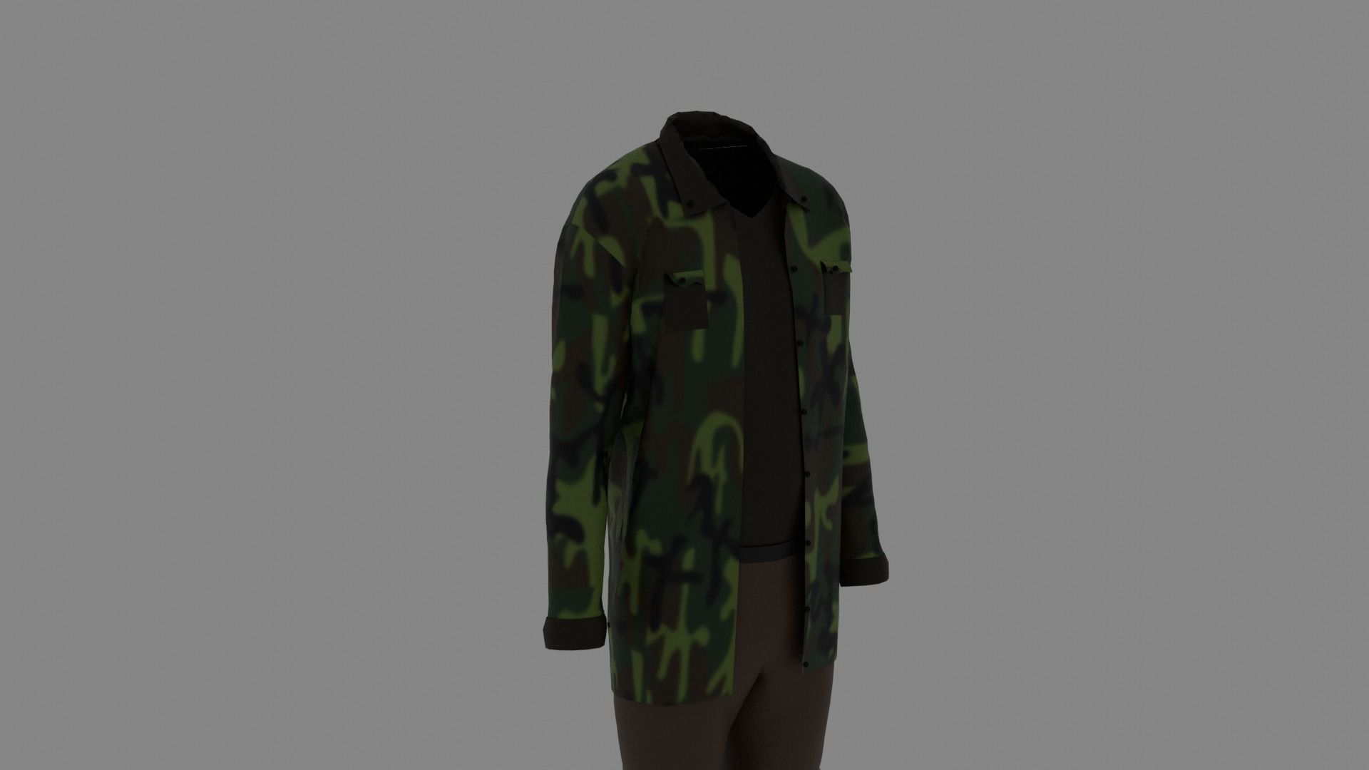 Man Clothes Low-poly 3D model_2