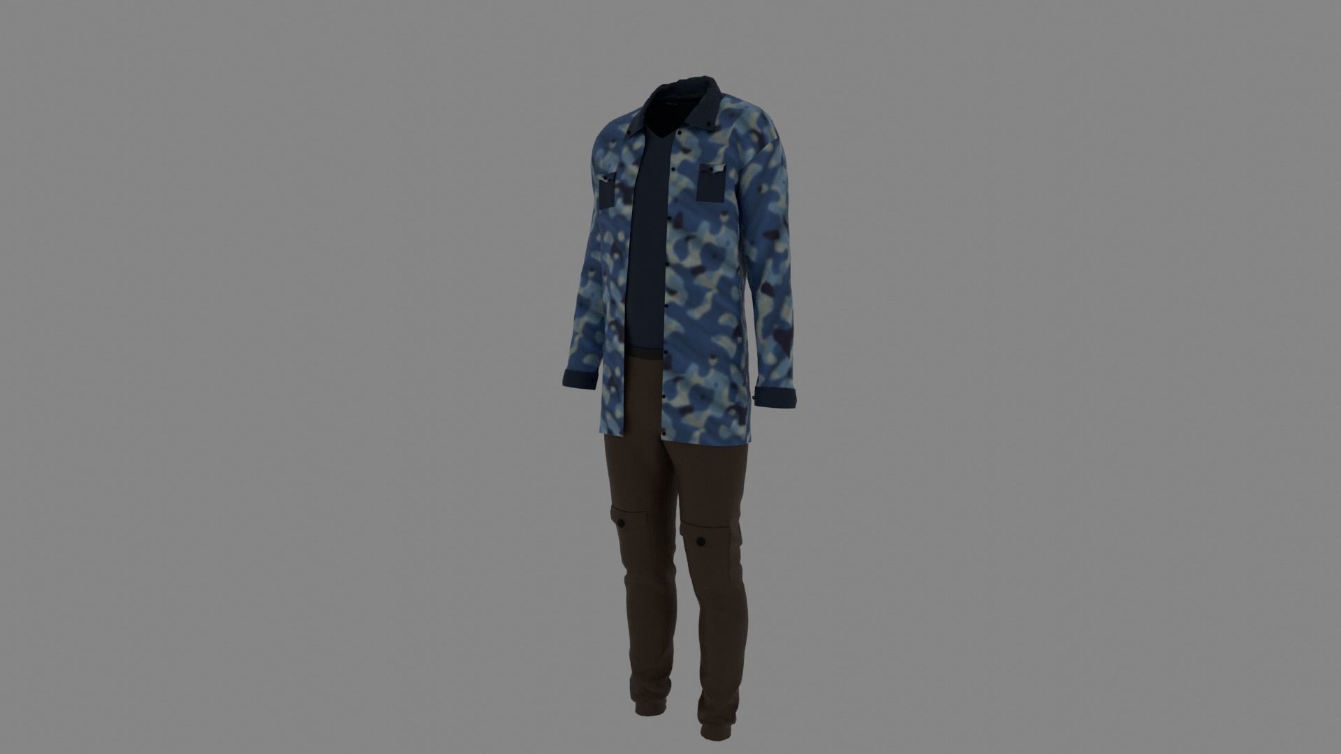 Man Clothes Low-poly 3D model_1