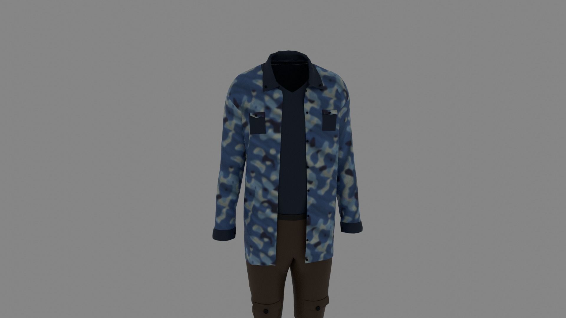 Man Clothes Low-poly 3D model_6