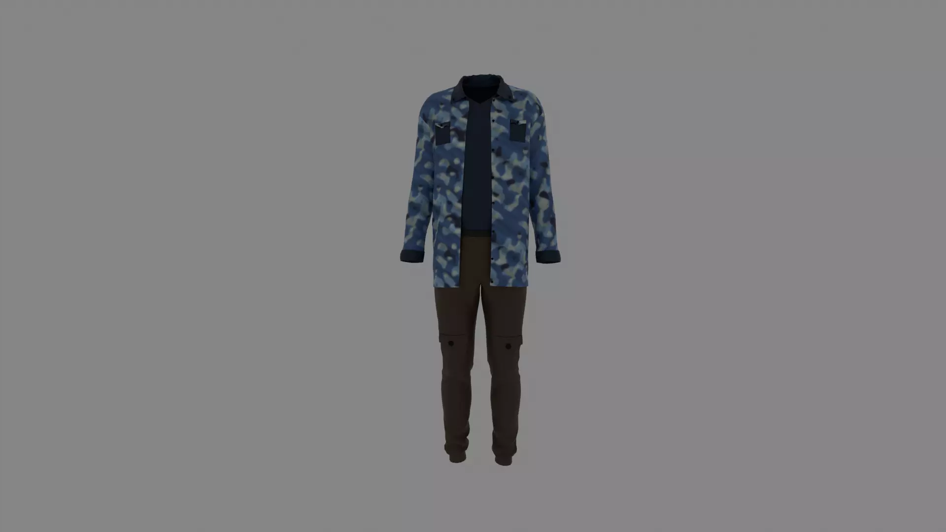 Man Clothes Low-poly 3D model_0