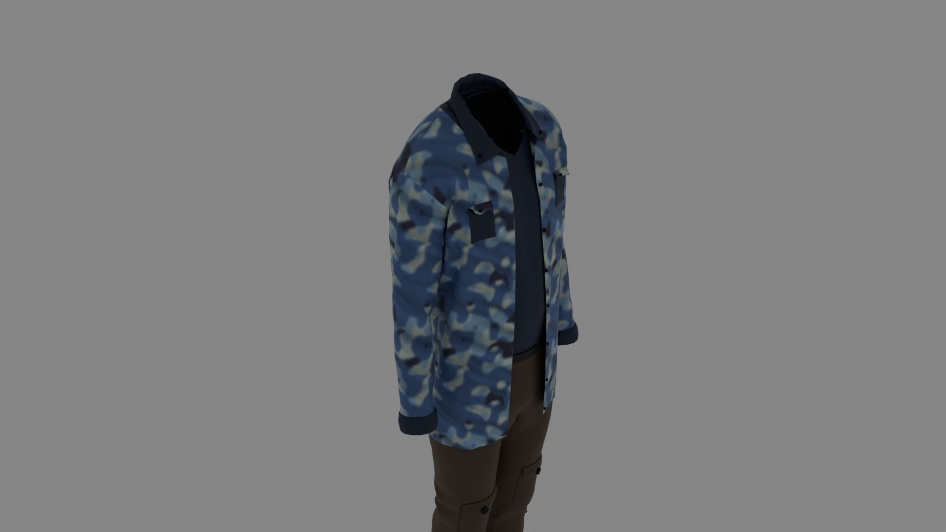 Man Clothes Low-poly 3D model_5