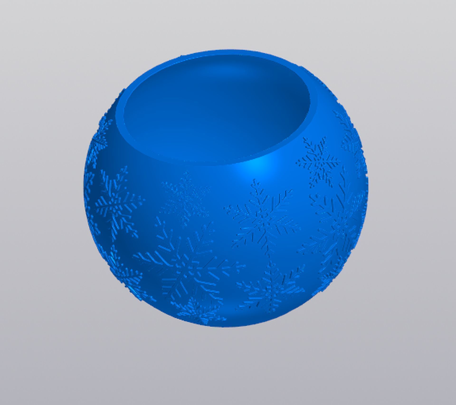 Snowball with snowflakes Planter 3D print model_4
