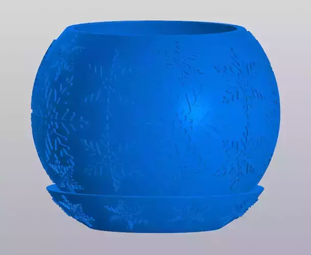 Snowball with snowflakes Planter 3D print model