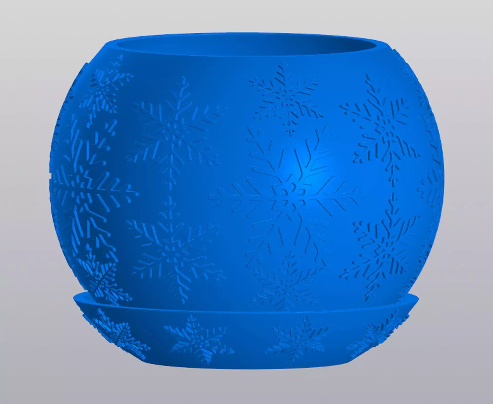 Snowball with snowflakes Planter 3D print model_0
