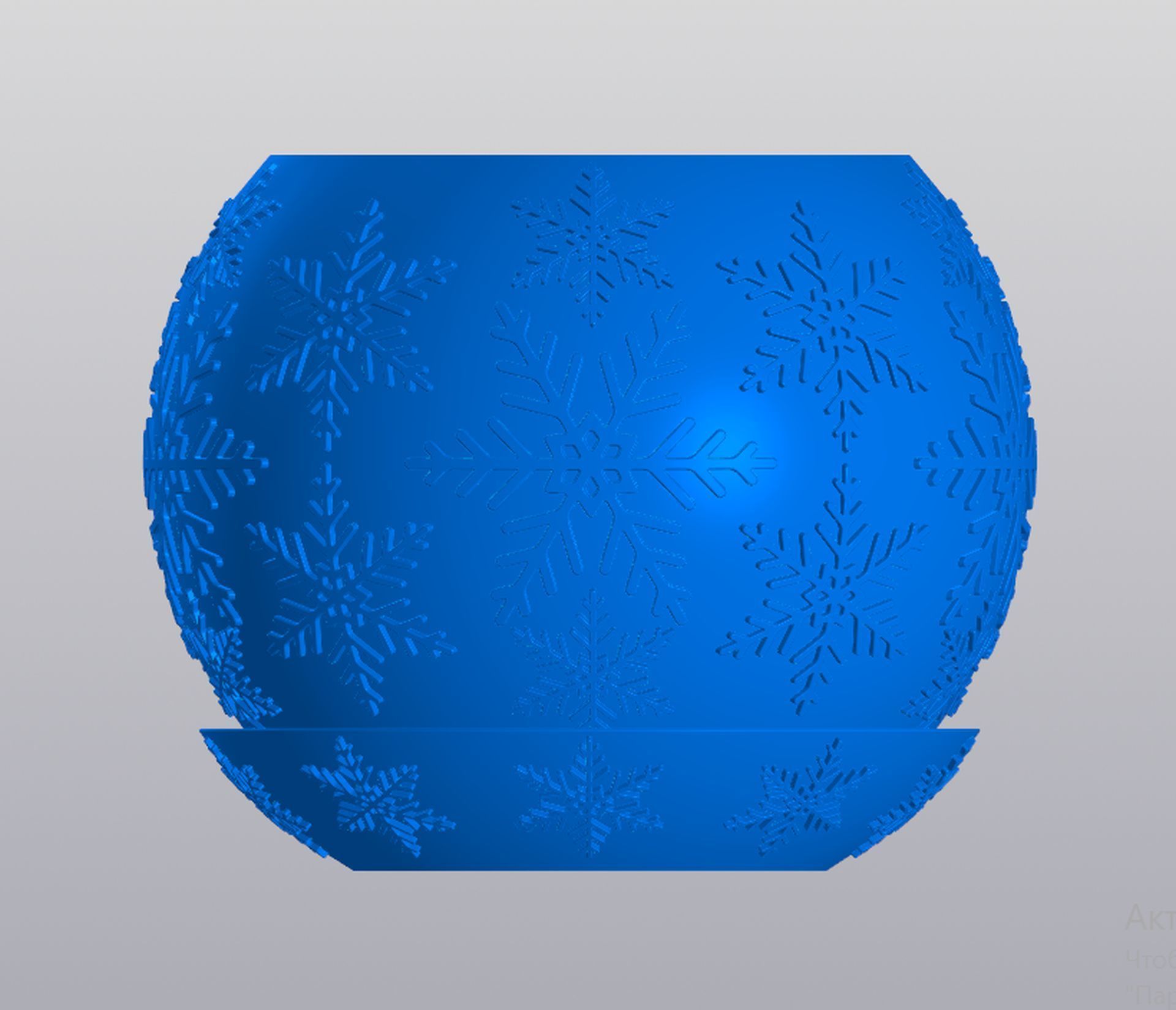 Snowball with snowflakes Planter 3D print model_2