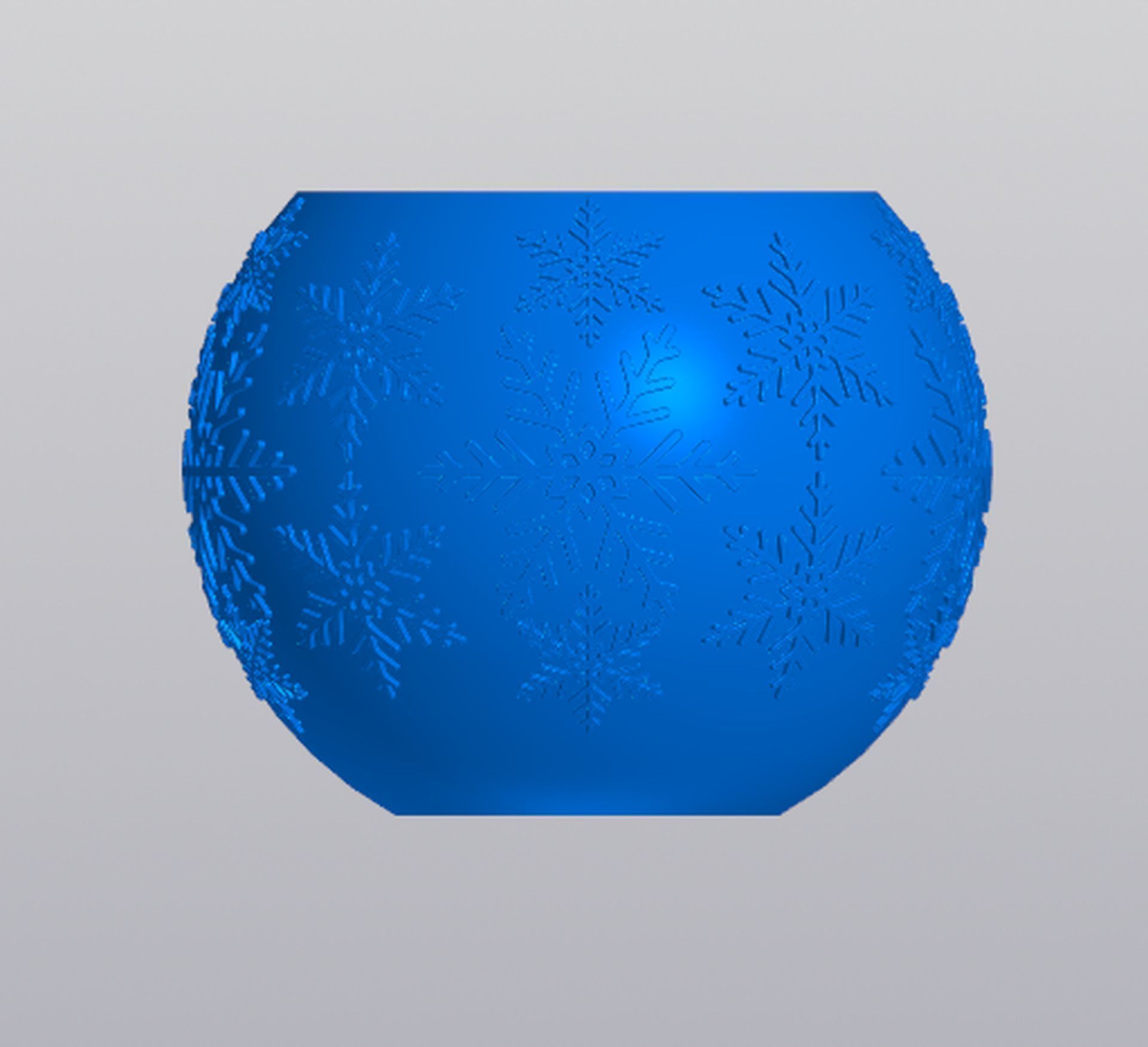 Snowball with snowflakes Planter 3D print model_3