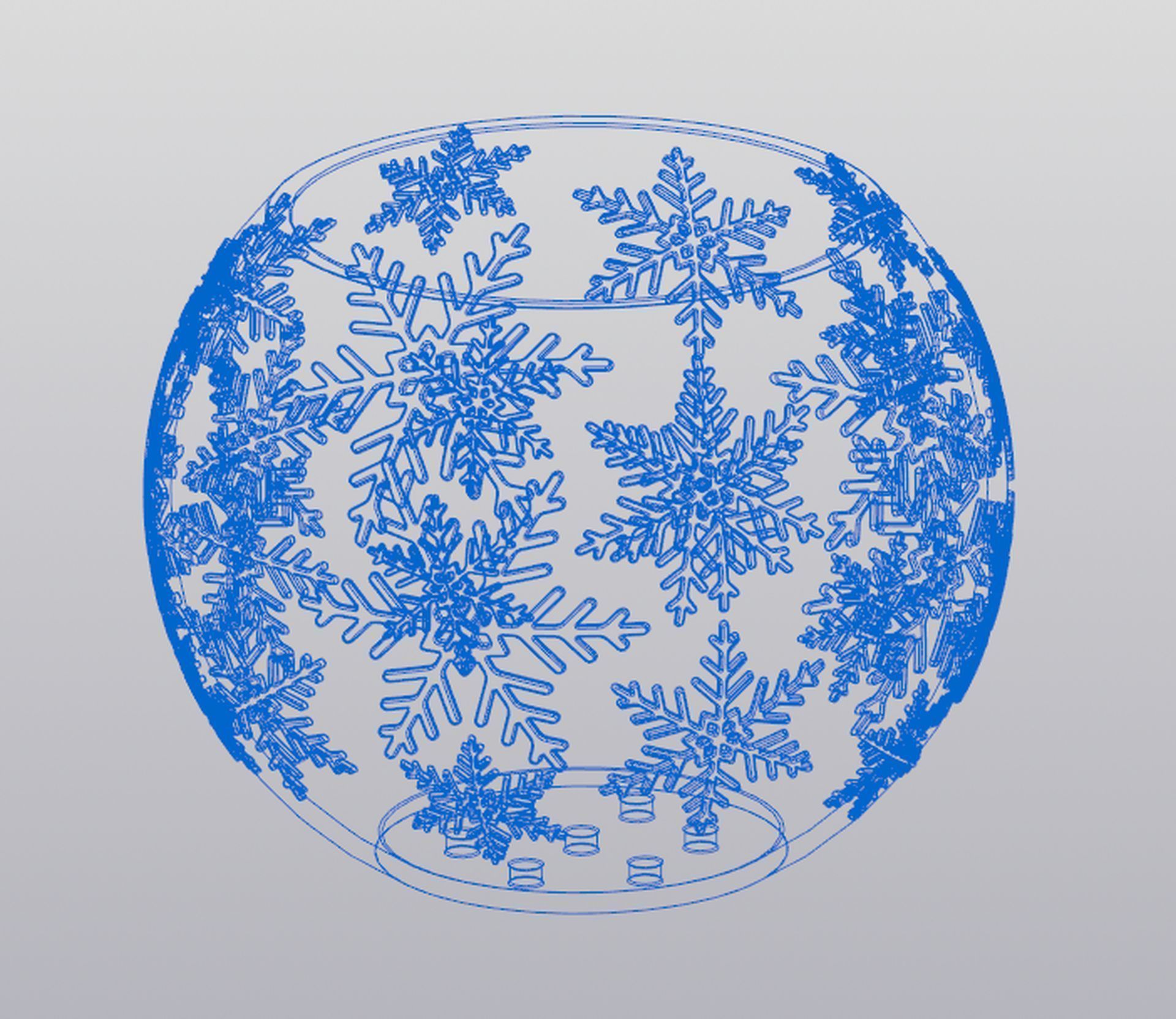 Snowball with snowflakes Planter 3D print model_7