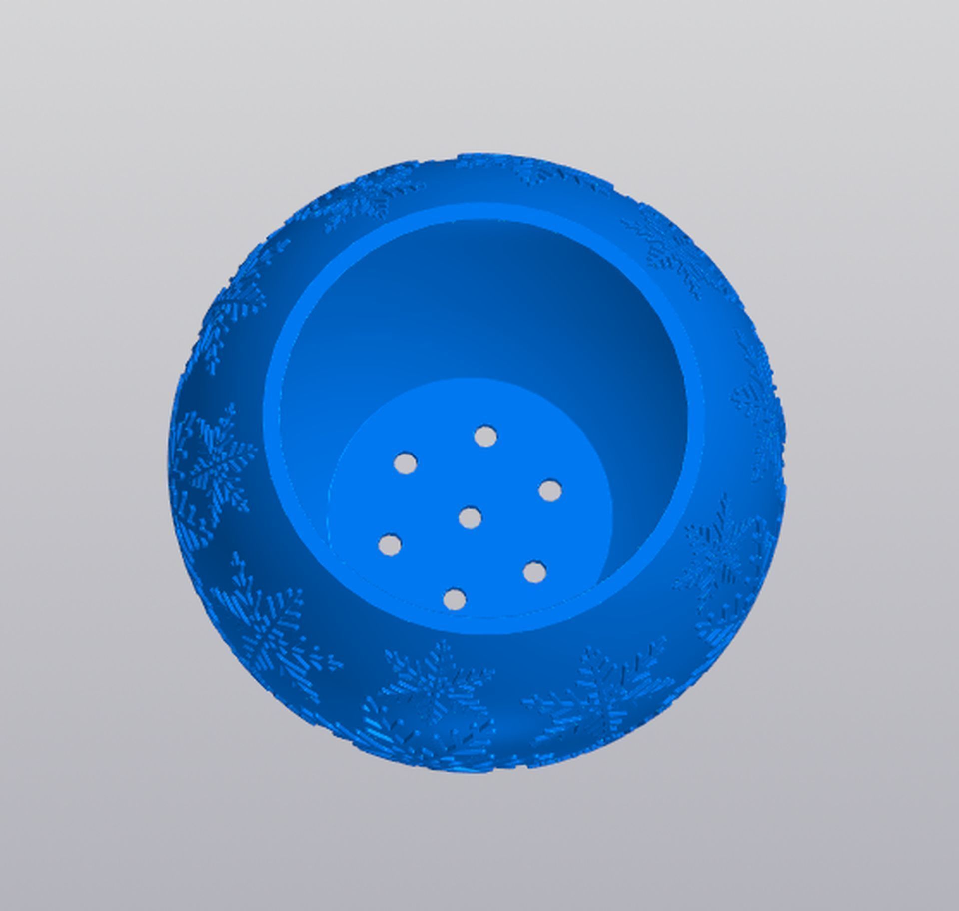 Snowball with snowflakes Planter 3D print model_5