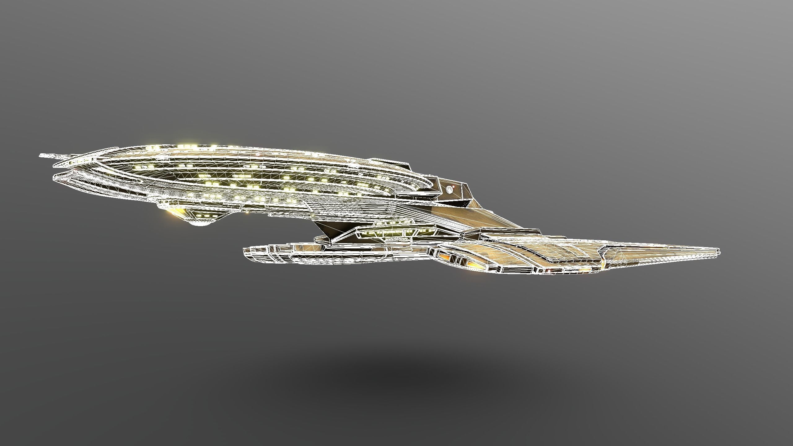 44USS-Shenzhou star trek ship flying in air 3D model_6