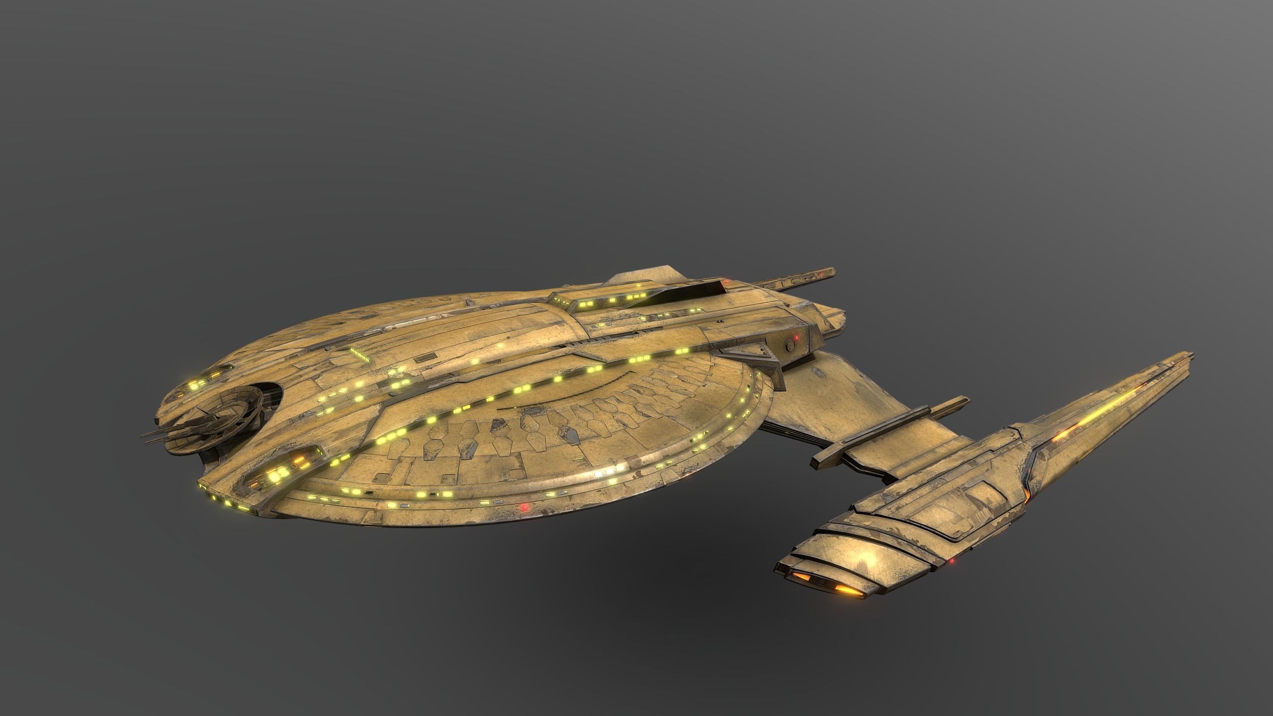 44USS-Shenzhou star trek ship flying in air 3D model_2