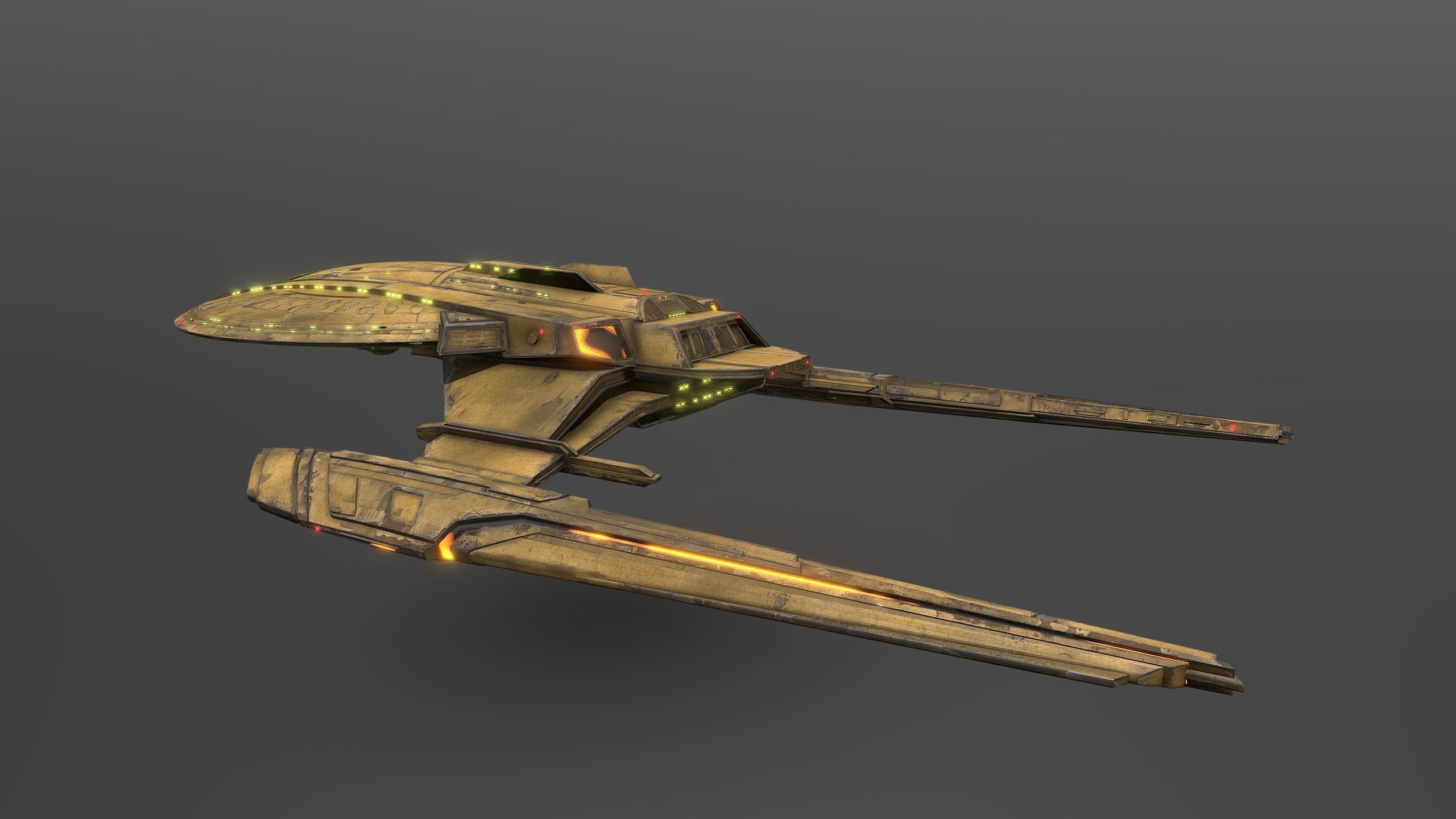 44USS-Shenzhou star trek ship flying in air 3D model_4