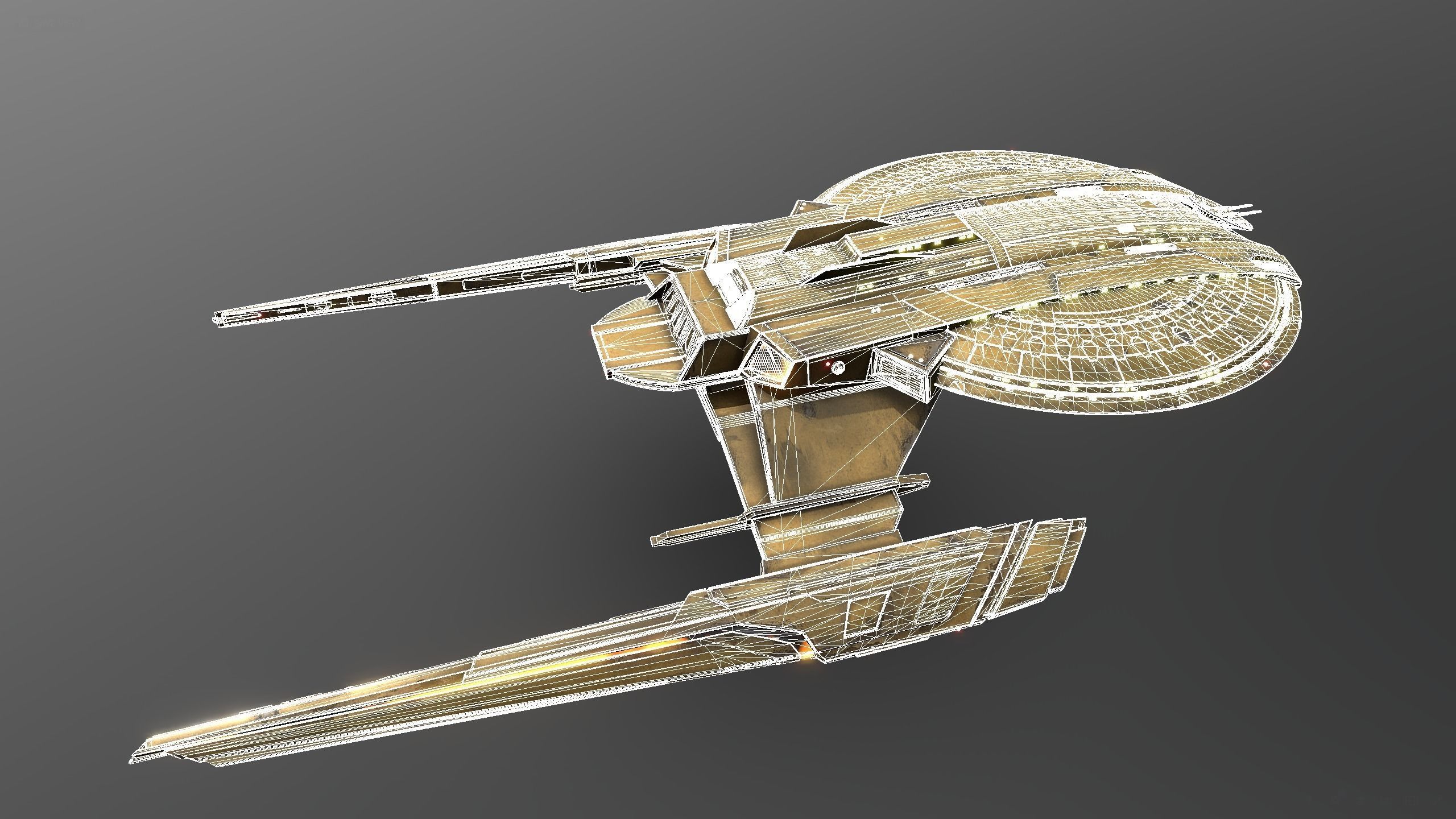 44USS-Shenzhou star trek ship flying in air 3D model_7
