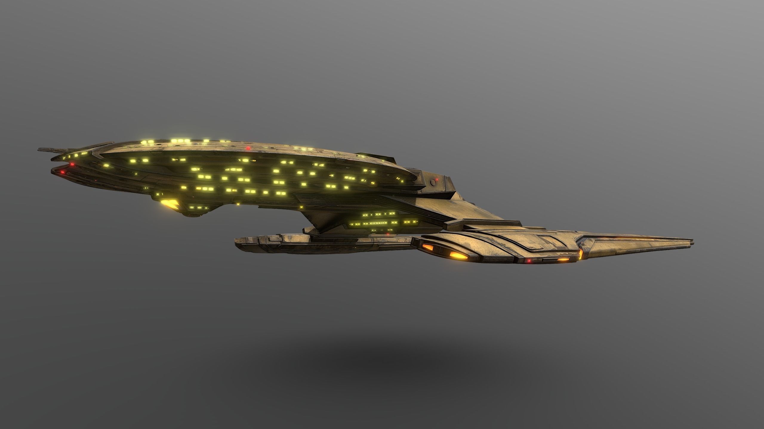 44USS-Shenzhou star trek ship flying in air 3D model | CGTrader