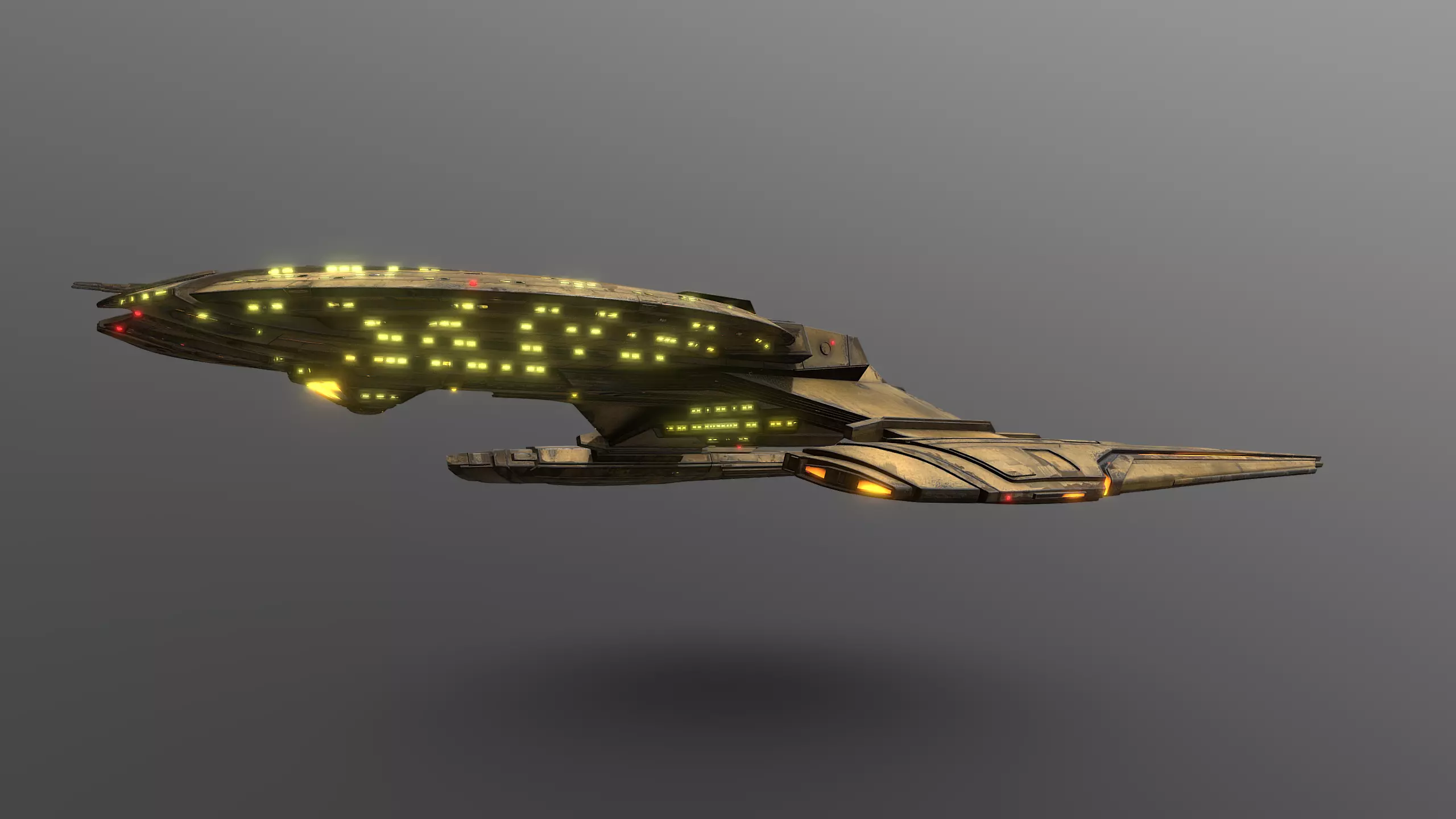 44USS-Shenzhou star trek ship flying in air 3D model_0
